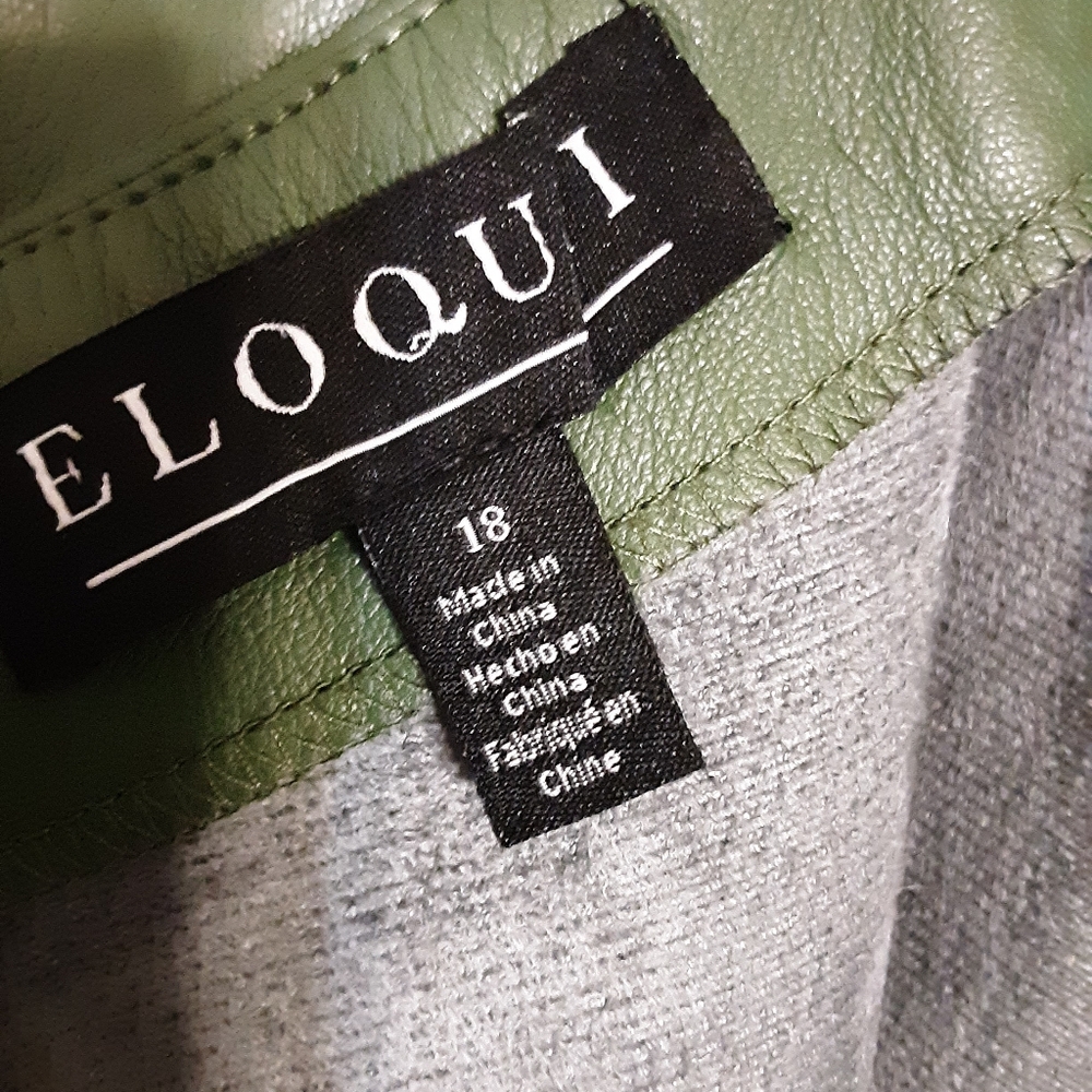 Women's Faux  Green Leather Dress Size 18 - Picture 6 of 6